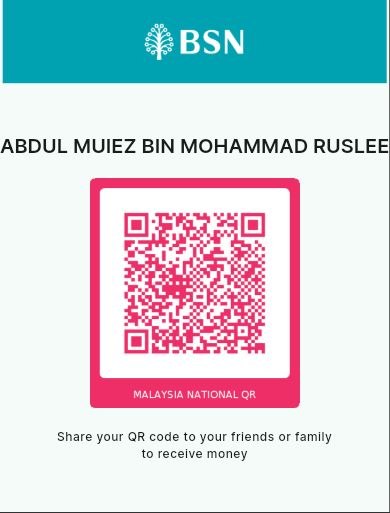 QR pembayaran BSN RM50
